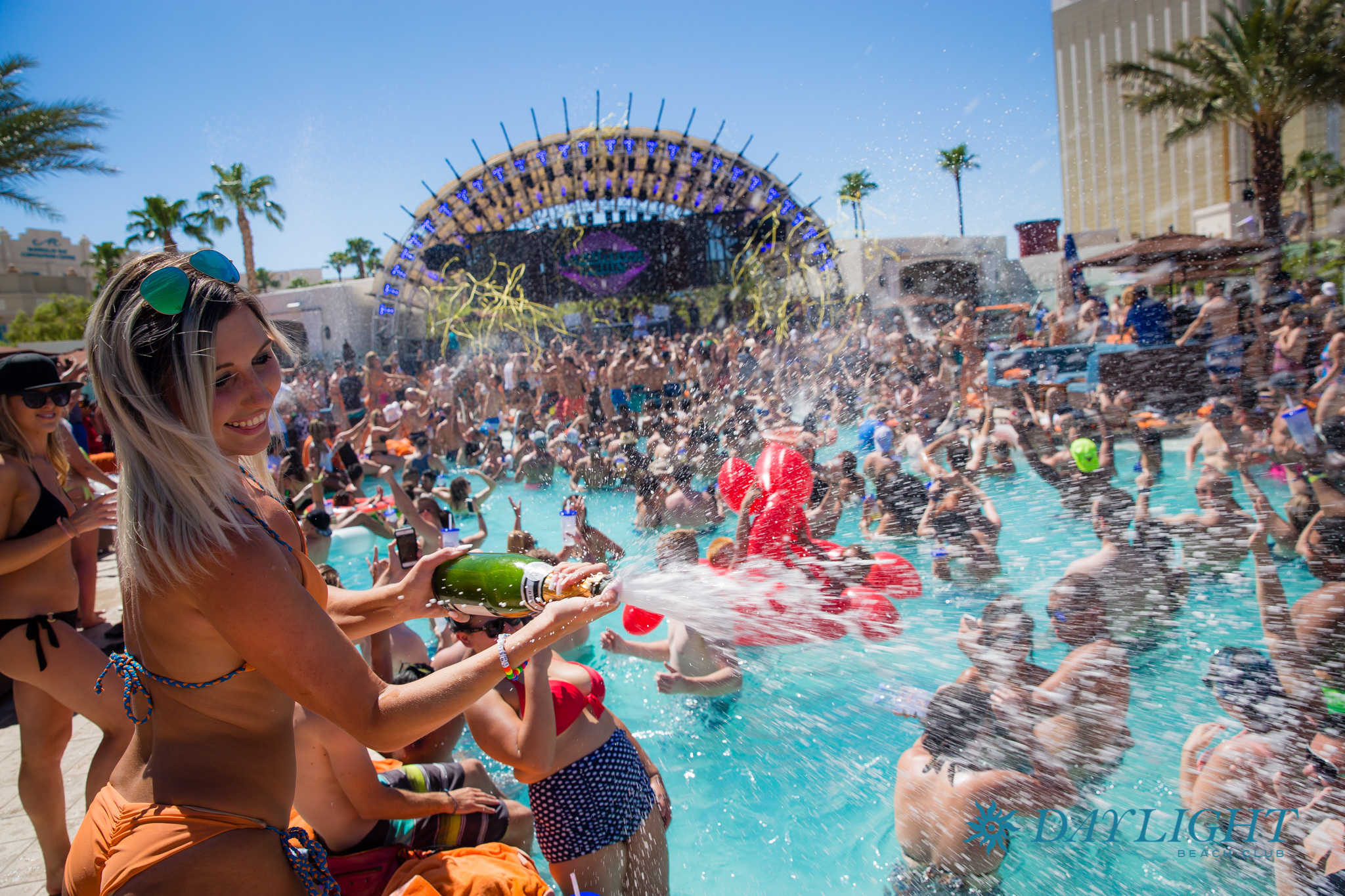 having fun in las vegas pool party