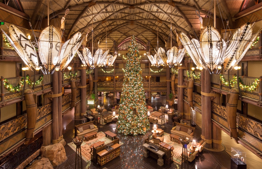 christmas tree in an disney hotel