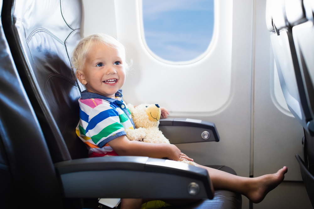 kid on a flight