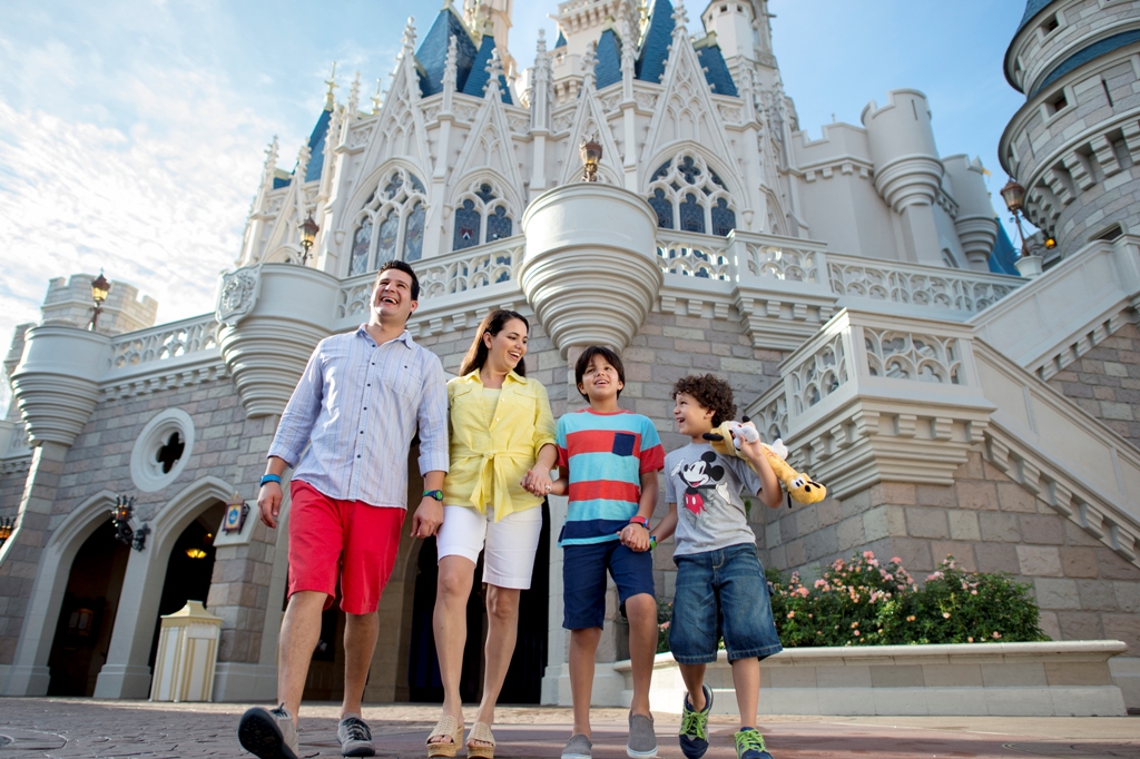 family visiting walt disney world in orlando