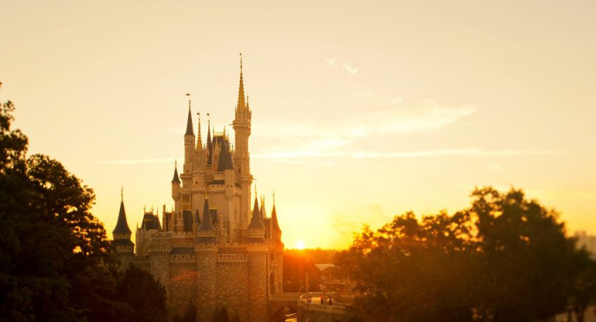 disney world castle sunset