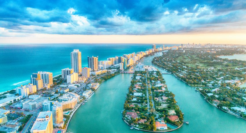 aerial view of miami