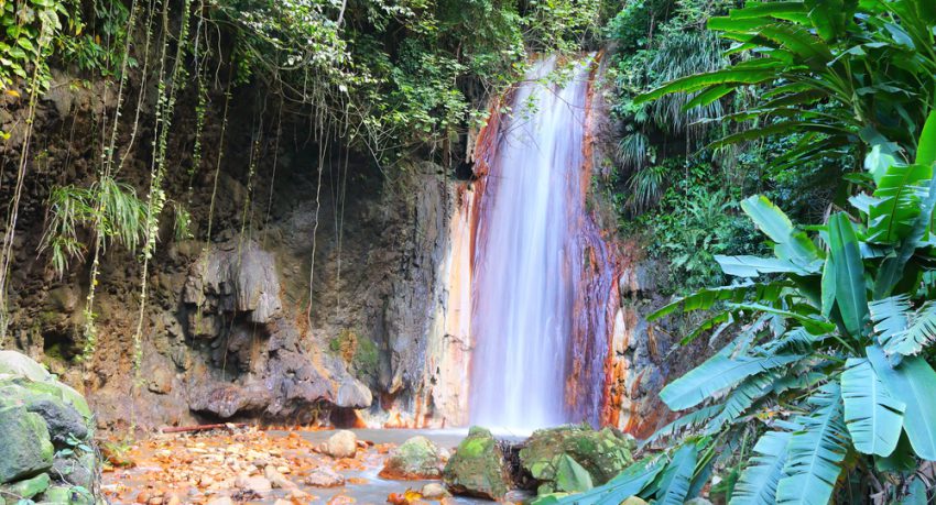 waterfall in st lucia