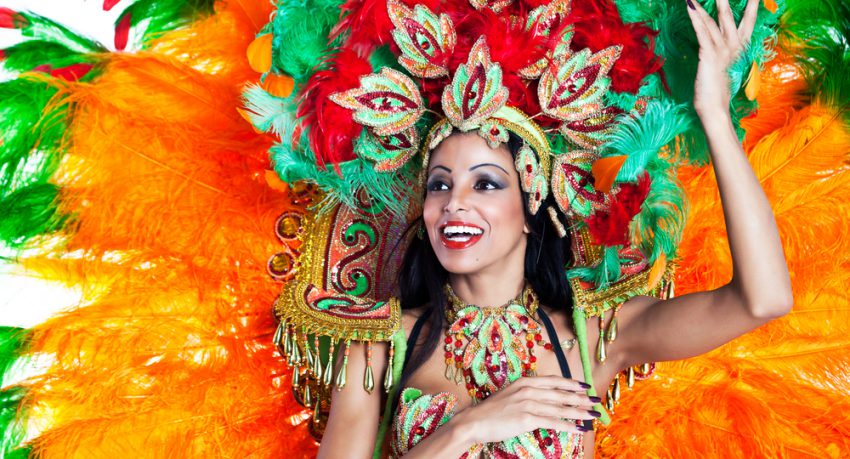 woman dressed for the crop over festival barbados