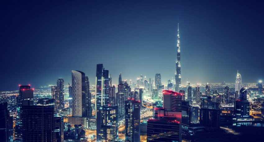 dubai by night skyline