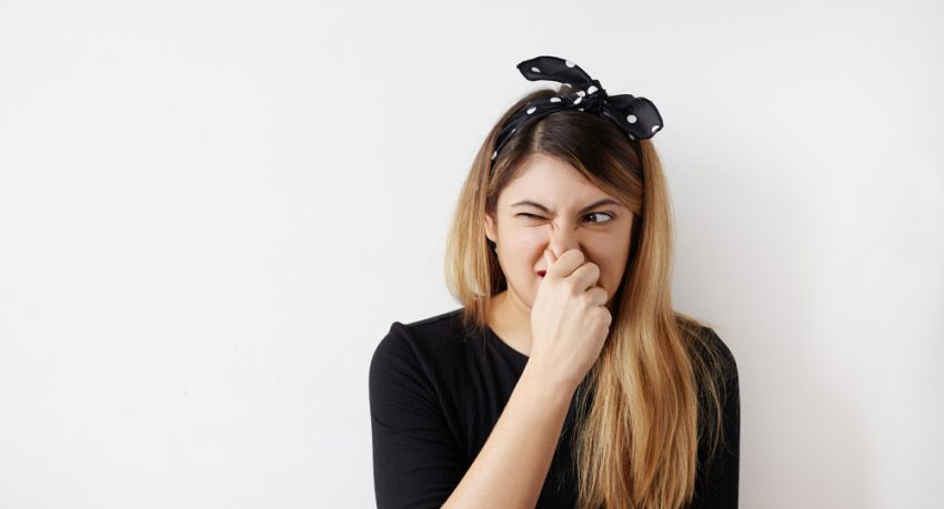 girl smelling food