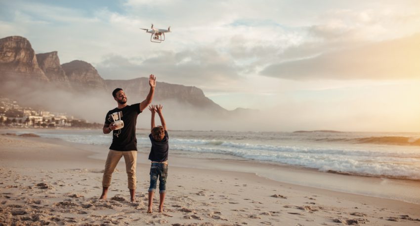 drone on beach