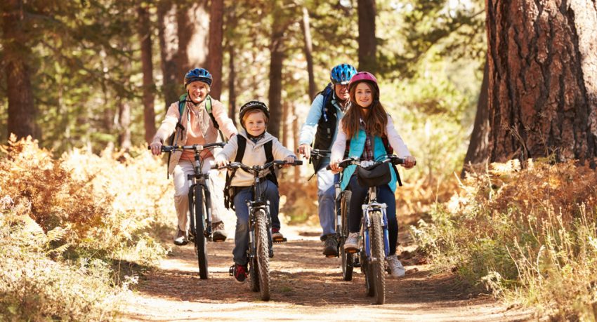 family biking in orlando